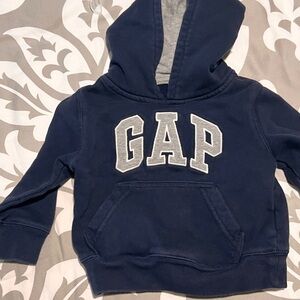 GAP Blue and Gray Hoodie Sweatshirt with Logo